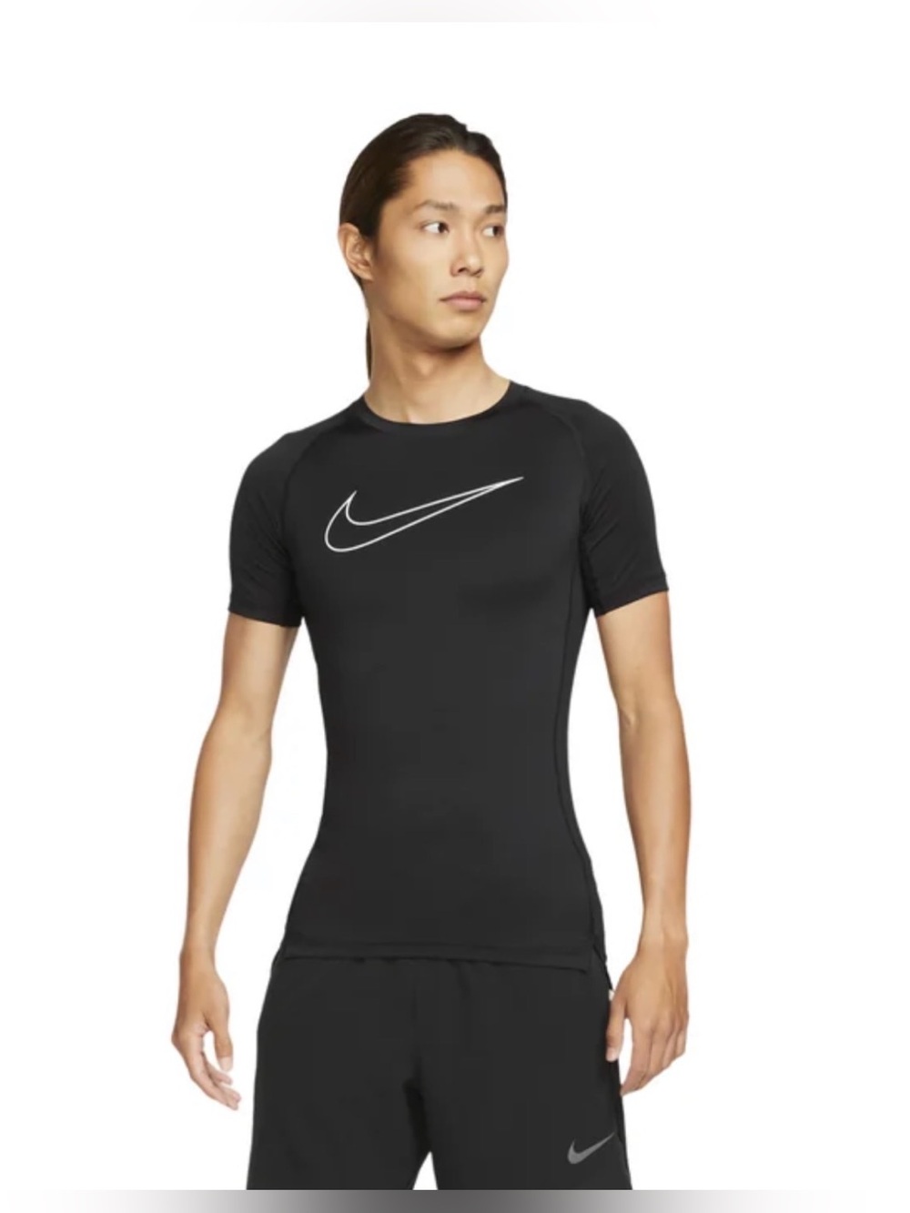 NWOT!! Nike Pro Men’s DRI-FIT Slim Fit Short-Sleeve in Black/White Size L
